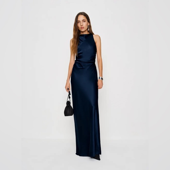 Reformation Dresses & Skirts - Reformation Anaiis Silk Dress Navy